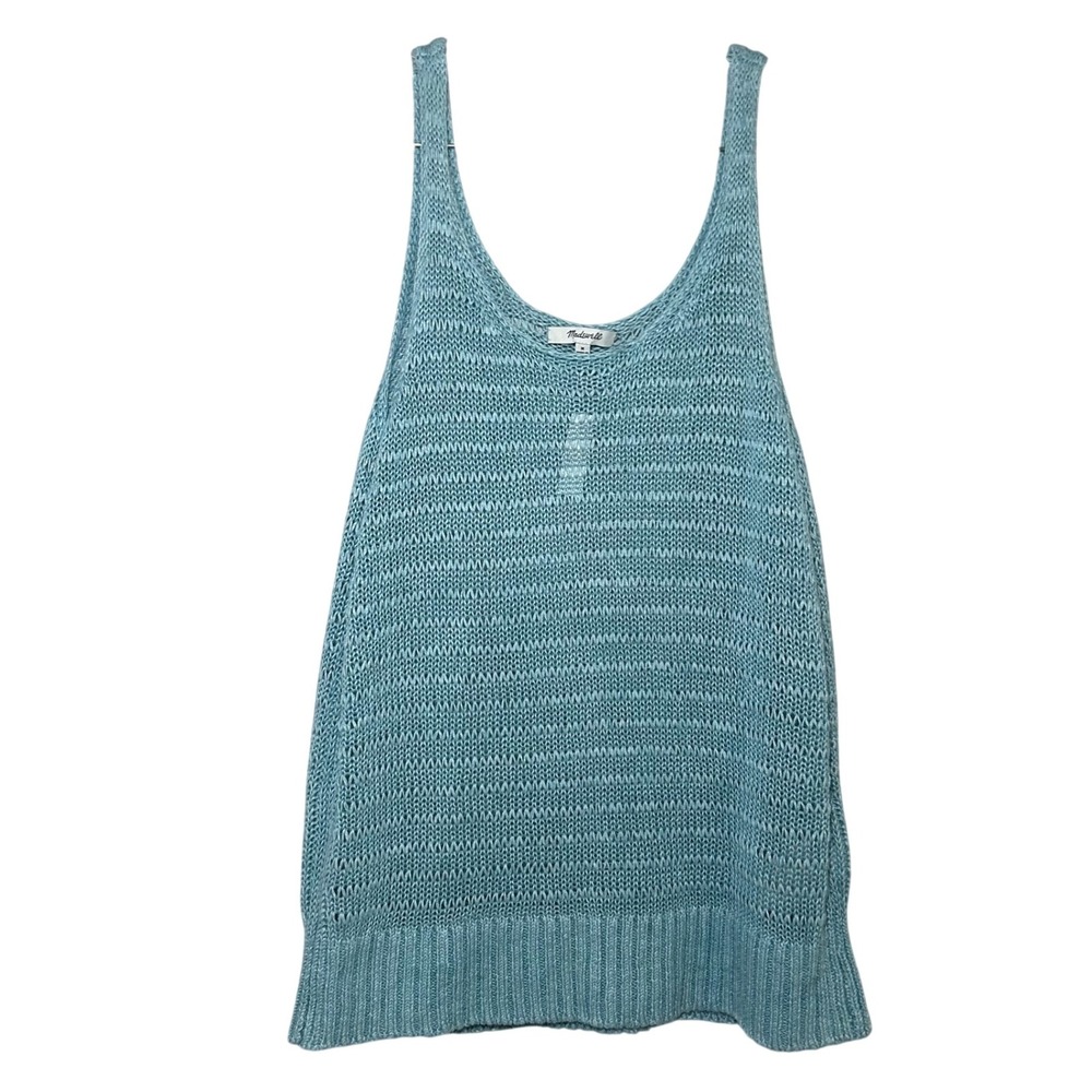 NWT Madewell Linen Sweater Tank aqua women's medium resort vaction swim pool